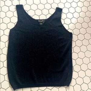 Vintage SUZELLE Black Shimmer Tank Top